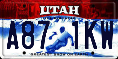 UT license plate A871KW