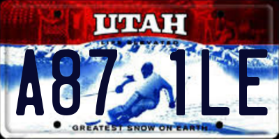 UT license plate A871LE