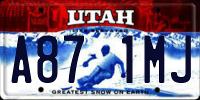 UT license plate A871MJ