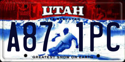 UT license plate A871PC