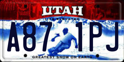 UT license plate A871PJ