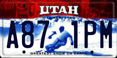 UT license plate A871PM