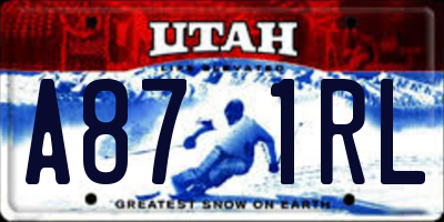 UT license plate A871RL