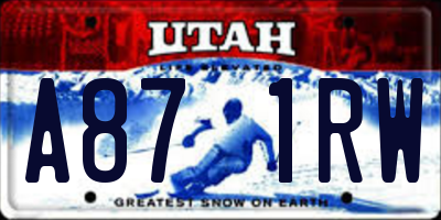 UT license plate A871RW