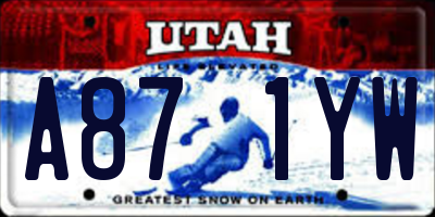 UT license plate A871YW