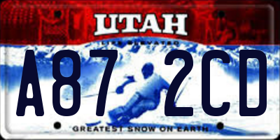UT license plate A872CD