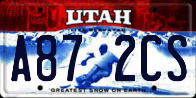 UT license plate A872CS