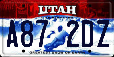 UT license plate A872DZ