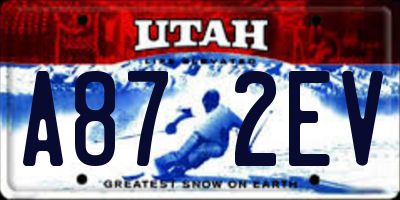 UT license plate A872EV
