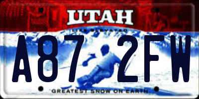 UT license plate A872FW