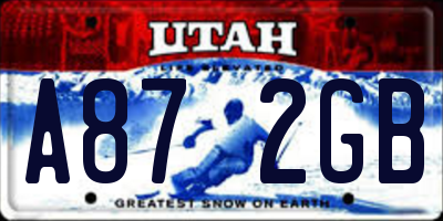 UT license plate A872GB