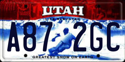 UT license plate A872GC