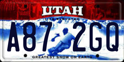 UT license plate A872GQ