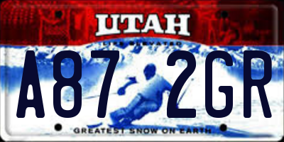 UT license plate A872GR