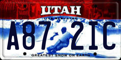 UT license plate A872IC