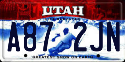 UT license plate A872JN