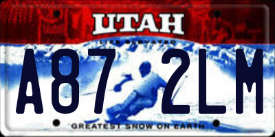 UT license plate A872LM