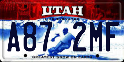 UT license plate A872MF