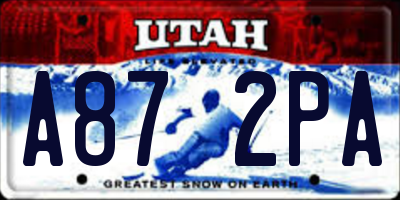 UT license plate A872PA