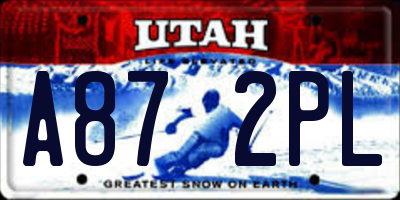 UT license plate A872PL