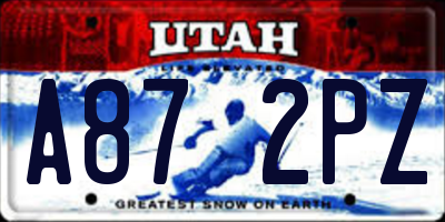 UT license plate A872PZ