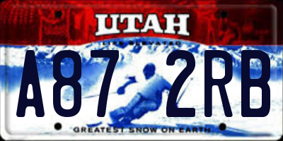 UT license plate A872RB