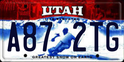 UT license plate A872TG