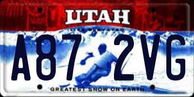UT license plate A872VG