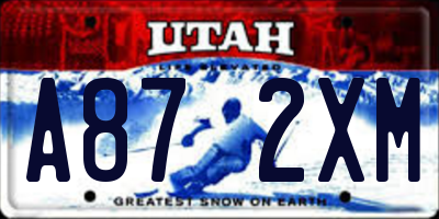 UT license plate A872XM