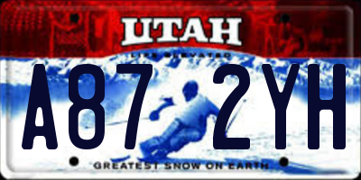 UT license plate A872YH