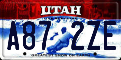 UT license plate A872ZE