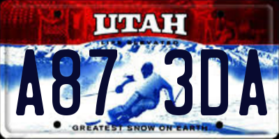 UT license plate A873DA
