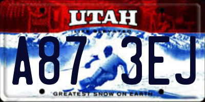 UT license plate A873EJ