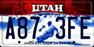 UT license plate A873FE