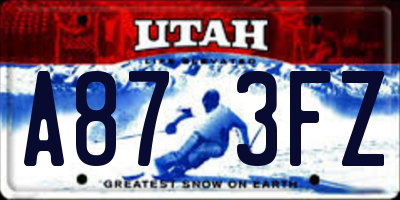 UT license plate A873FZ