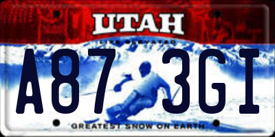 UT license plate A873GI