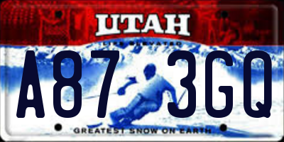 UT license plate A873GQ