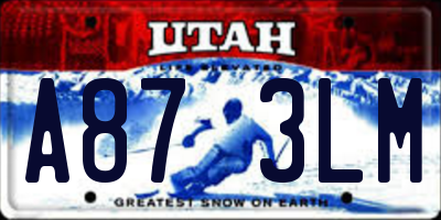 UT license plate A873LM