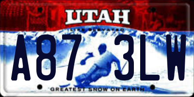 UT license plate A873LW