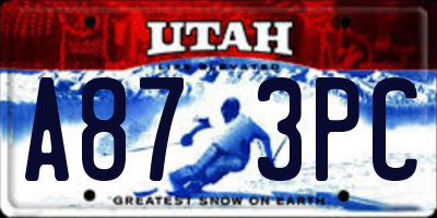 UT license plate A873PC