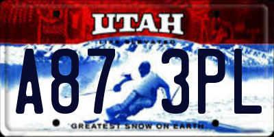 UT license plate A873PL