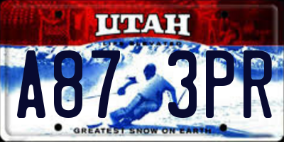UT license plate A873PR