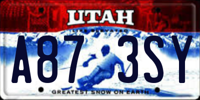 UT license plate A873SY