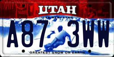 UT license plate A873WW