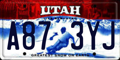 UT license plate A873YJ