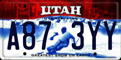 UT license plate A873YY