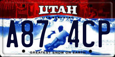 UT license plate A874CP