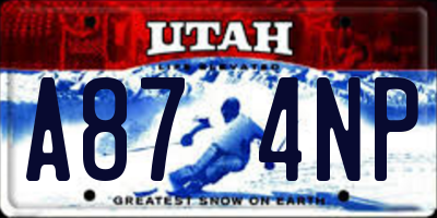 UT license plate A874NP