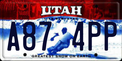 UT license plate A874PP