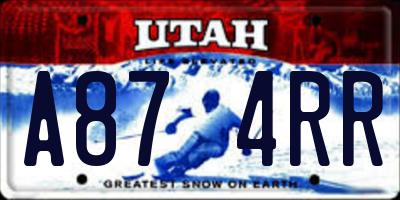 UT license plate A874RR